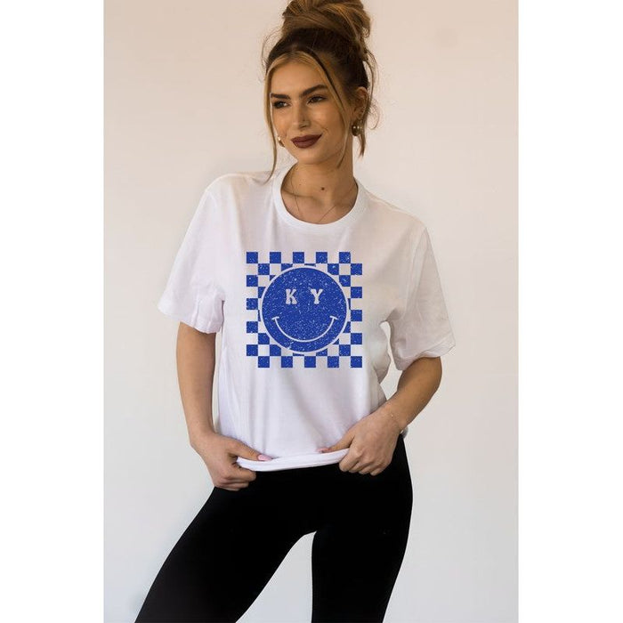 KY Smile Checkered Graphic State Tee