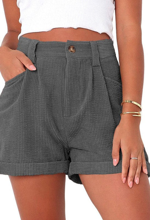 High waisted corduroy shorts