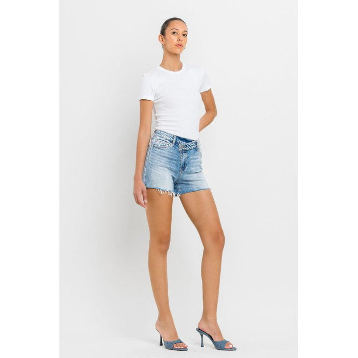 High Rise Criss Cross Shorts