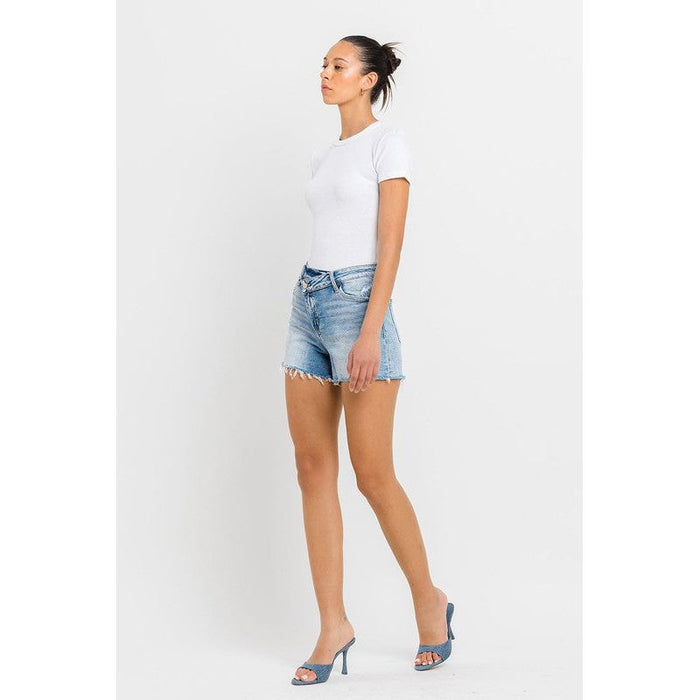 High Rise Criss Cross Shorts