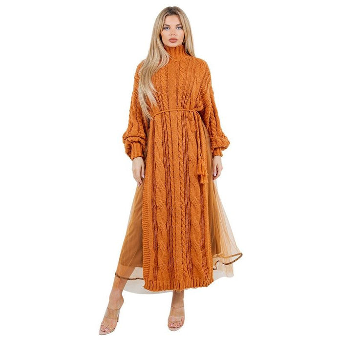 WOMEN FASHION 2PCS SWEATER DRESS SET