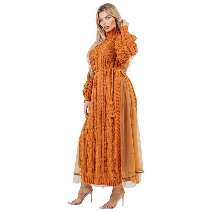 WOMEN FASHION 2PCS SWEATER DRESS SET