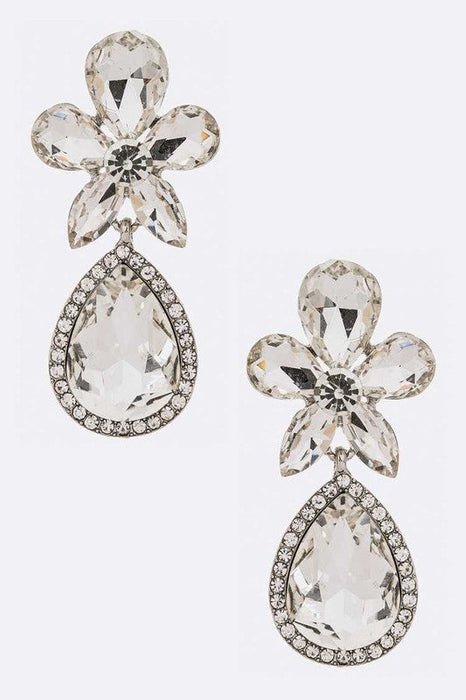 Crsytal Flower Chandelier Earrings