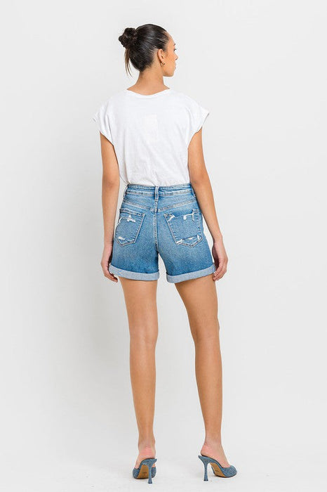 High Rise Double Cuff Shorts