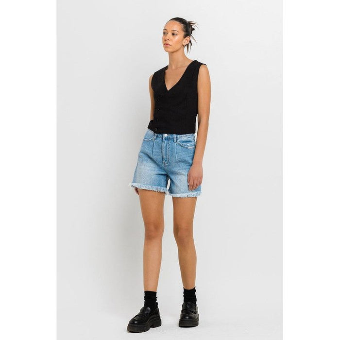 Super High Rise Pleats Shorts