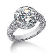 Bids.com 14k White gold Vintage Halo Diamond Semi-Mount Rings
