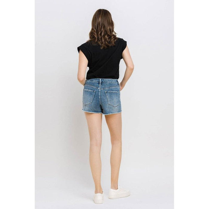 Super High Rise Button Up Stretch Shorts