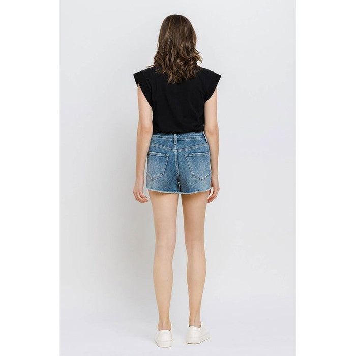 Super High Rise Button Up Stretch Shorts