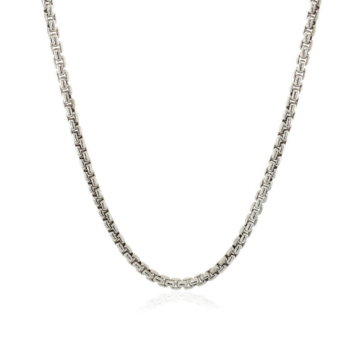 Bids.com 2.2mm Sterling Silver Rhodium Plated Round Box Chain Necklaces White Smoke 18 / Sterling Silver,20 / Sterling Silver,22 / Sterling Silver,24 / Sterling Silver