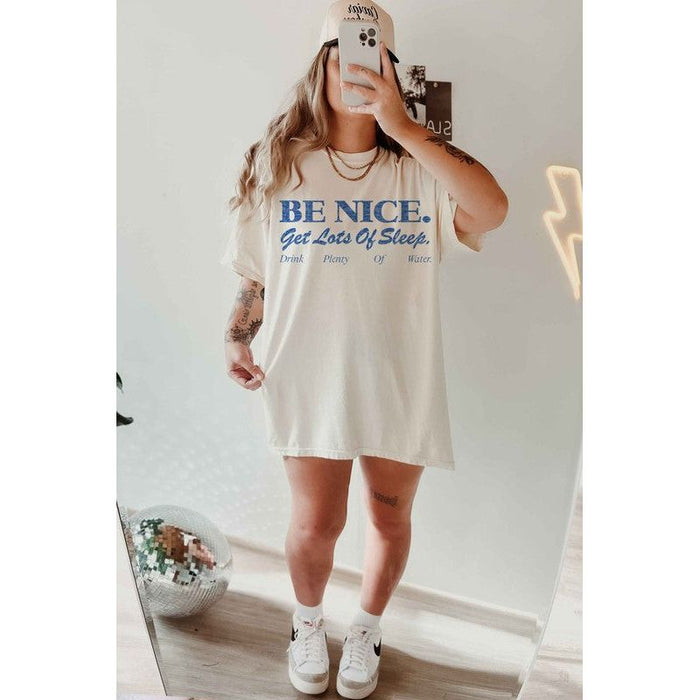 Be Nice Get Lots Of Sleep Oversized Tee