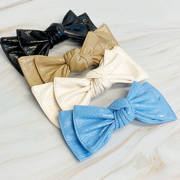 Patent Double Bow Hair Clip