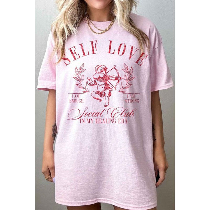 SELF LOVE VALENTINES OVERSIZED TEE