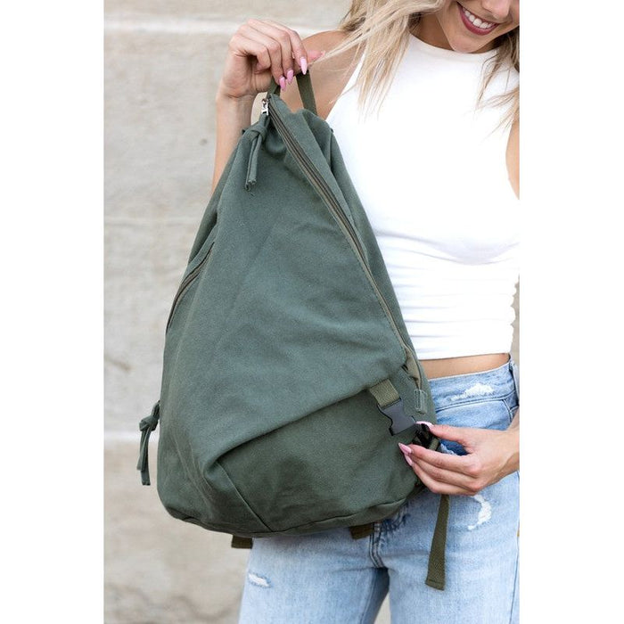 Kai Asymmetric Canvas Backpack