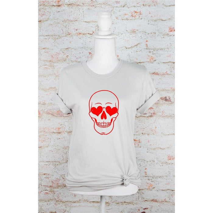 Skeleton Heart Eyes Crew Neck Tee