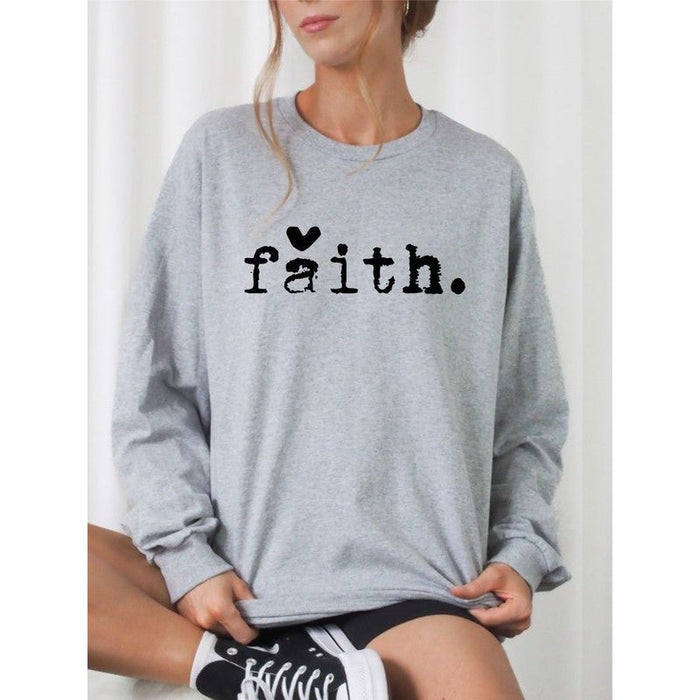 Faith Heart Cozy Graphic Sweatshirt