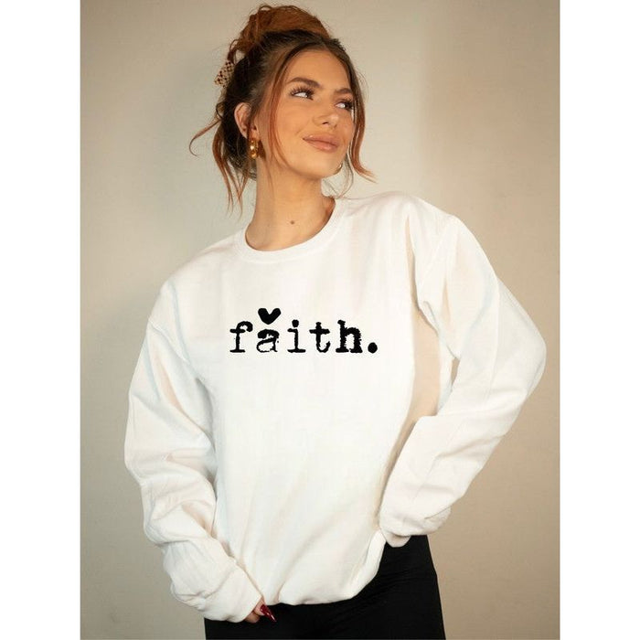 Faith Heart Cozy Graphic Sweatshirt