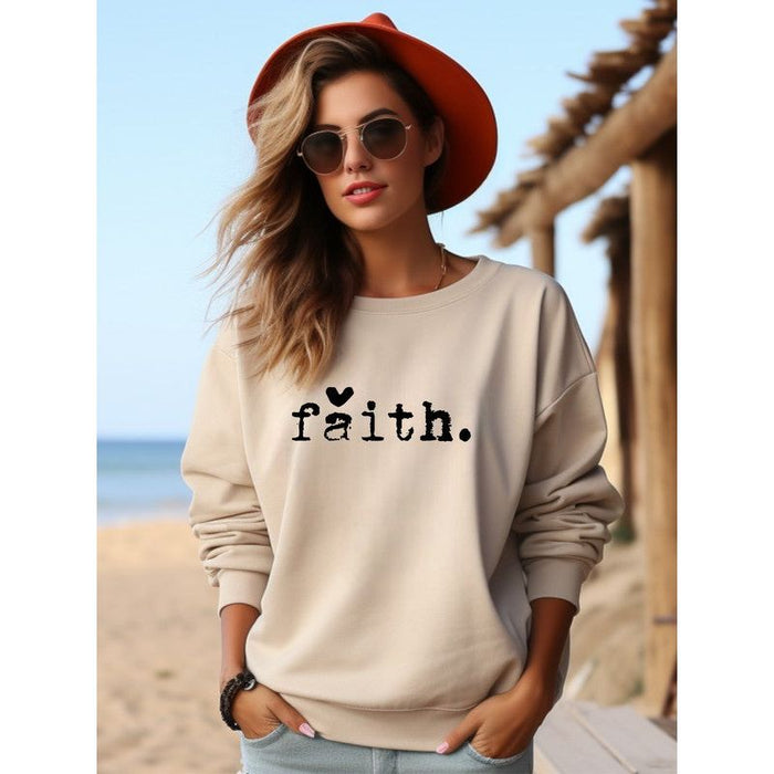 Faith Heart Cozy Graphic Sweatshirt