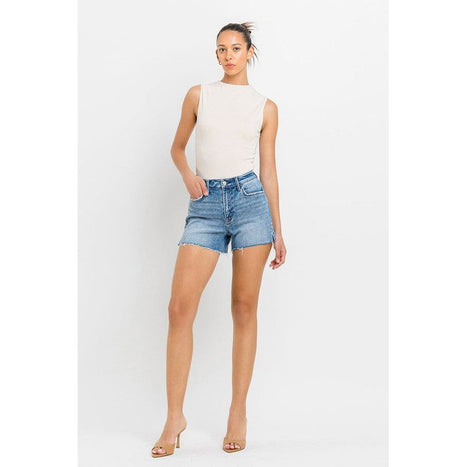 High Rise Side Slit A Line Shorts