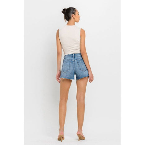 High Rise Side Slit A Line Shorts