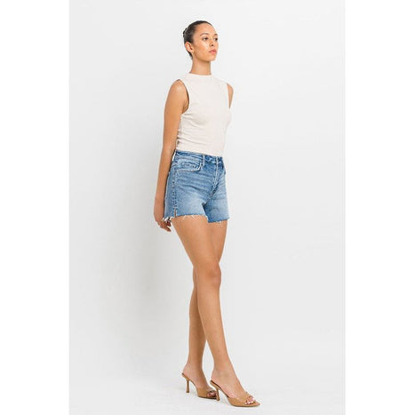 High Rise Side Slit A Line Shorts