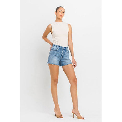 High Rise Side Slit A Line Shorts