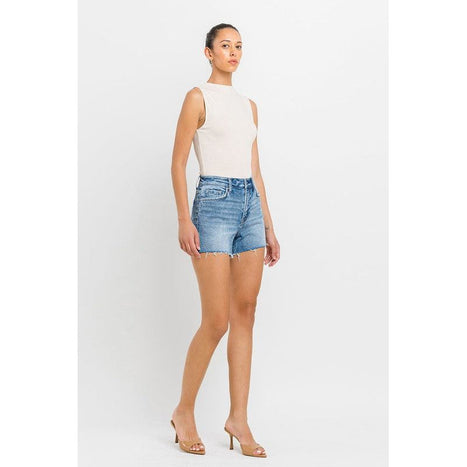 High Rise Side Slit A Line Shorts