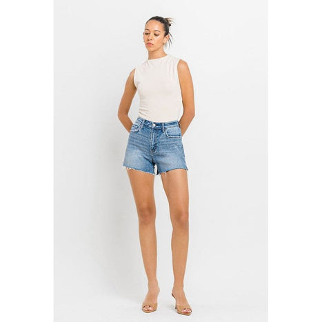 High Rise Side Slit A Line Shorts