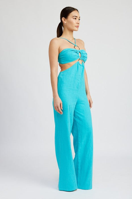 Double O Ring Cut Out Jumpsuit