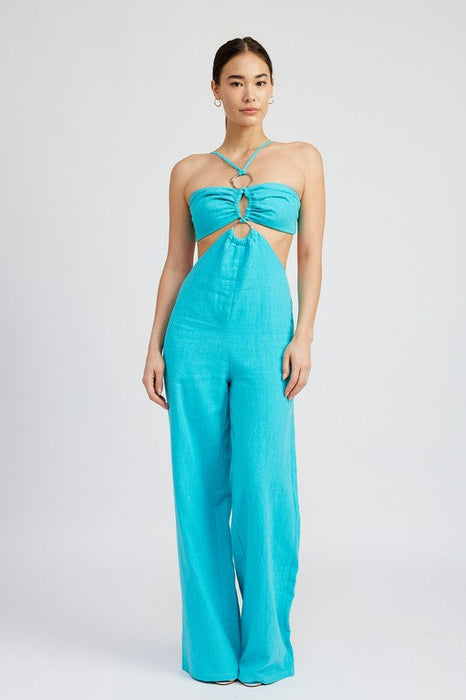 Double O Ring Cut Out Jumpsuit