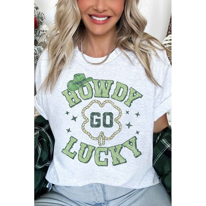 Howdy Go Lucky St Patrick's Oversized Graphic Tee