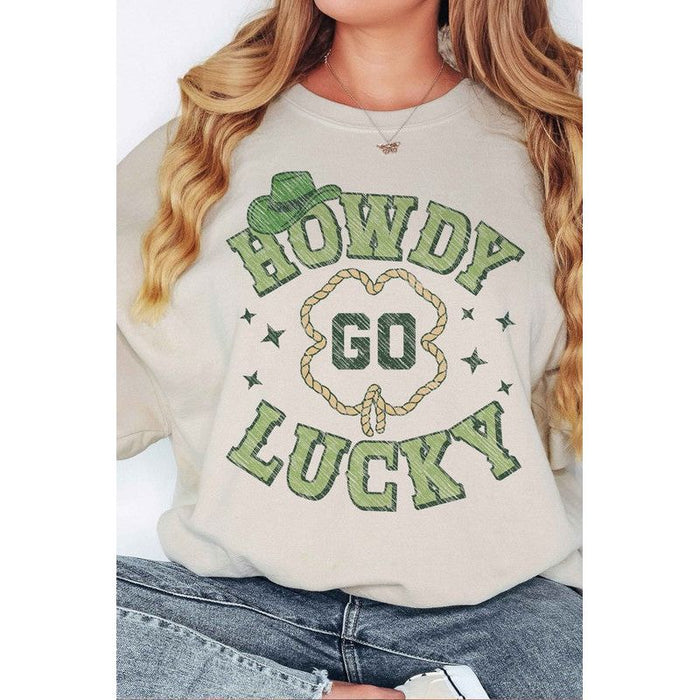 Howdy Go Lucky St Patrick's Oversized Sweatshirt