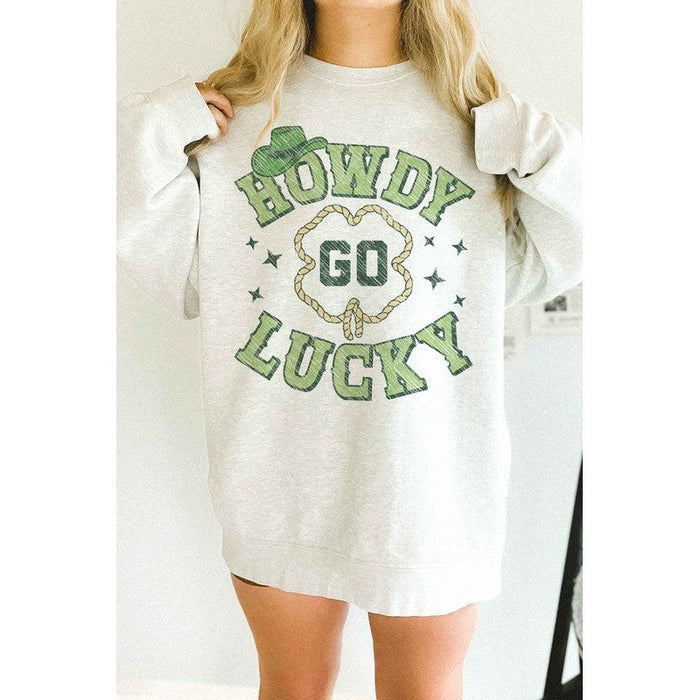 Howdy Go Lucky St Patrick's Oversized Sweatshirt