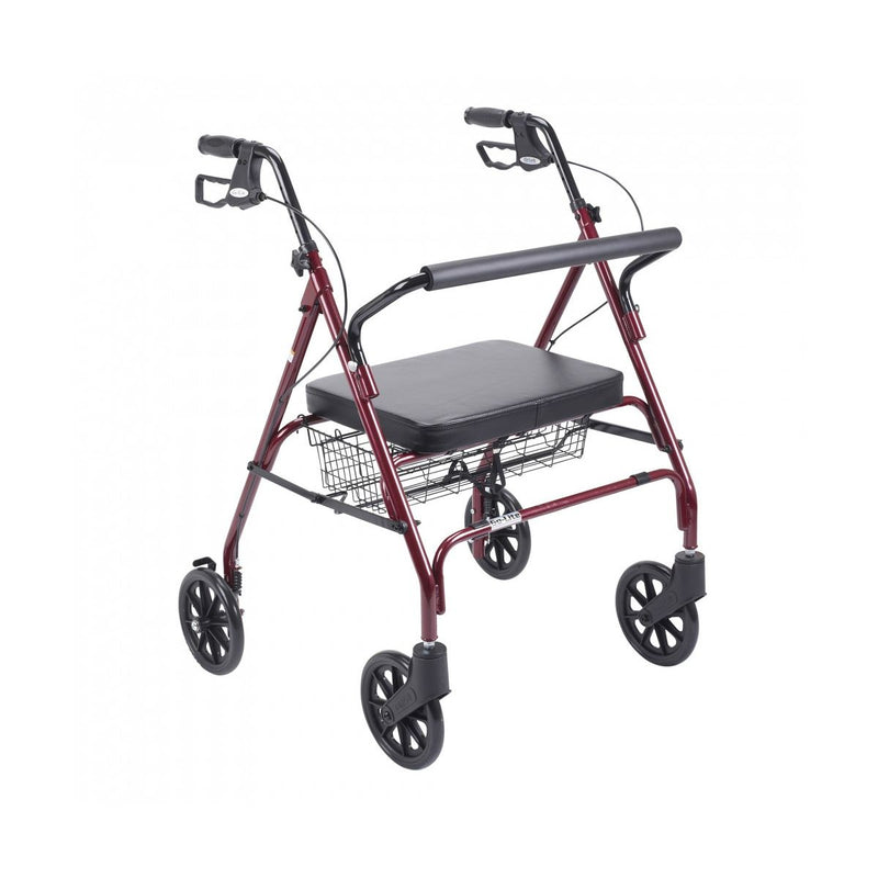 Drive Medical Drive Medical Heavy Duty Bariatric Red Rollator Walker With Large Padded Seat Walkers