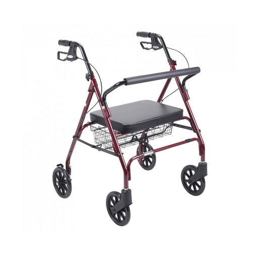 Drive Medical Drive Medical Heavy Duty Bariatric Red Rollator Walker With Large Padded Seat Walkers