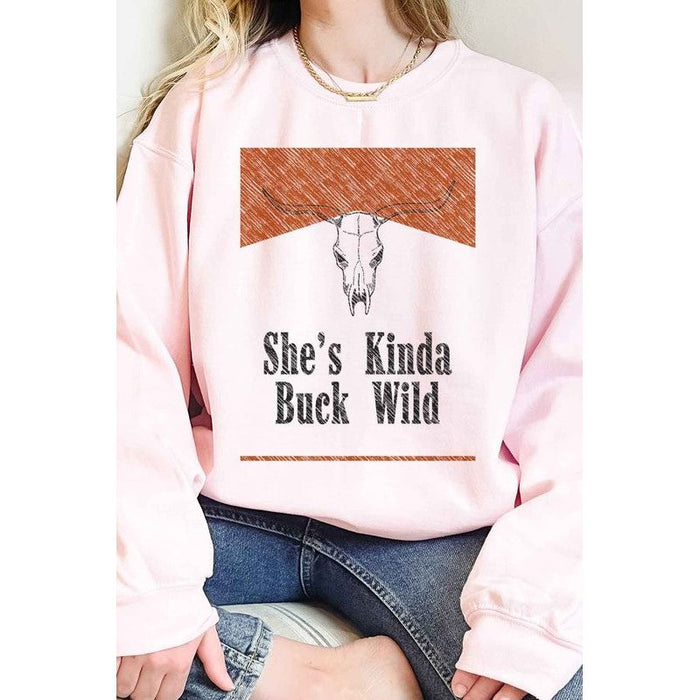 SHES KINDA BUCK WILD OVERSIZED SWEATSHIRT