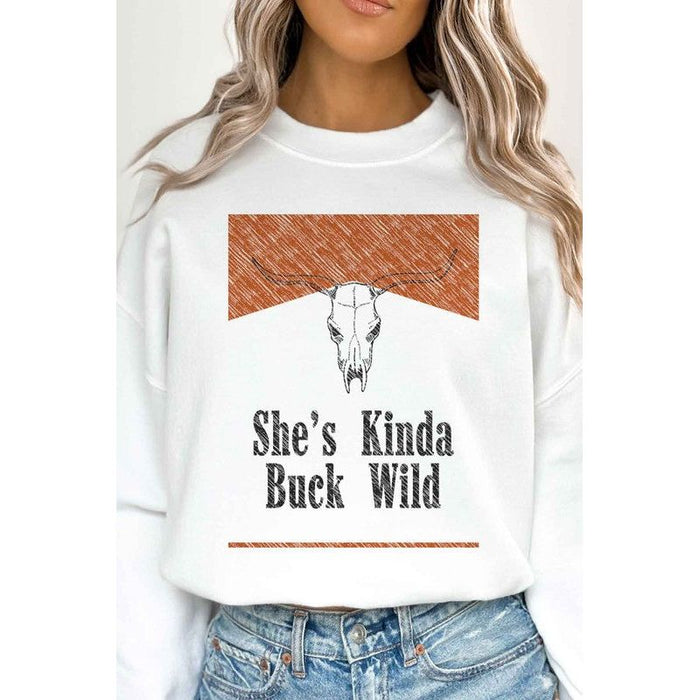 SHES KINDA BUCK WILD OVERSIZED SWEATSHIRT