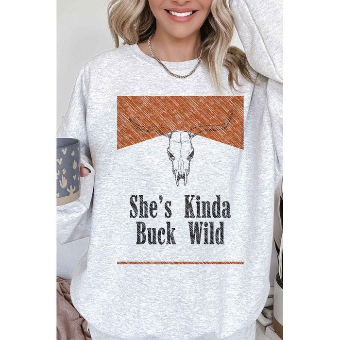 SHES KINDA BUCK WILD OVERSIZED SWEATSHIRT