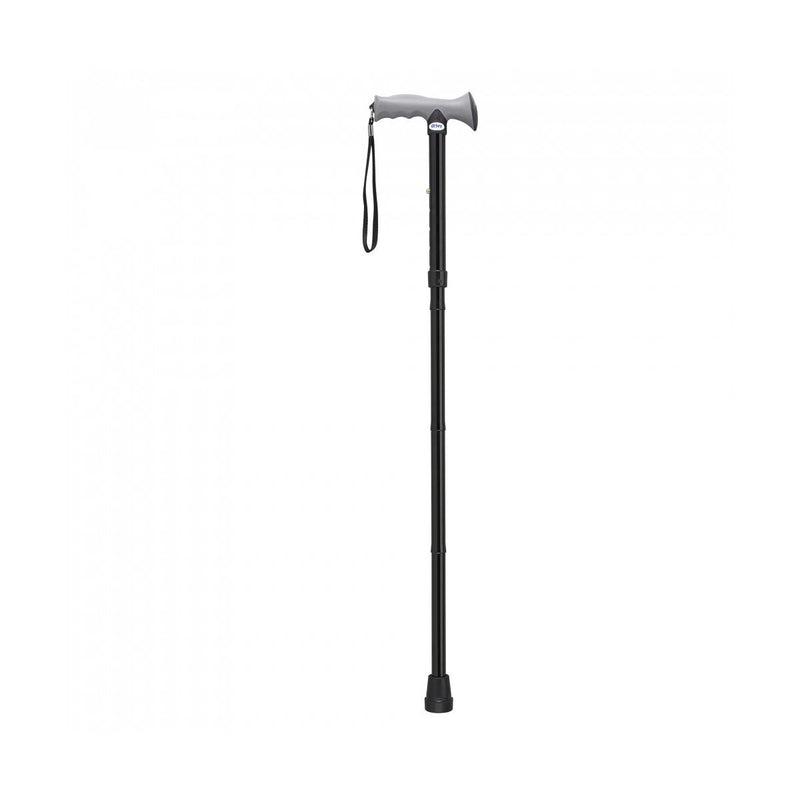 Drive Medical Drive Medical Adjustable Lightweight Black Folding Cane With Gel Hand Grip Canes & Walking Sticks