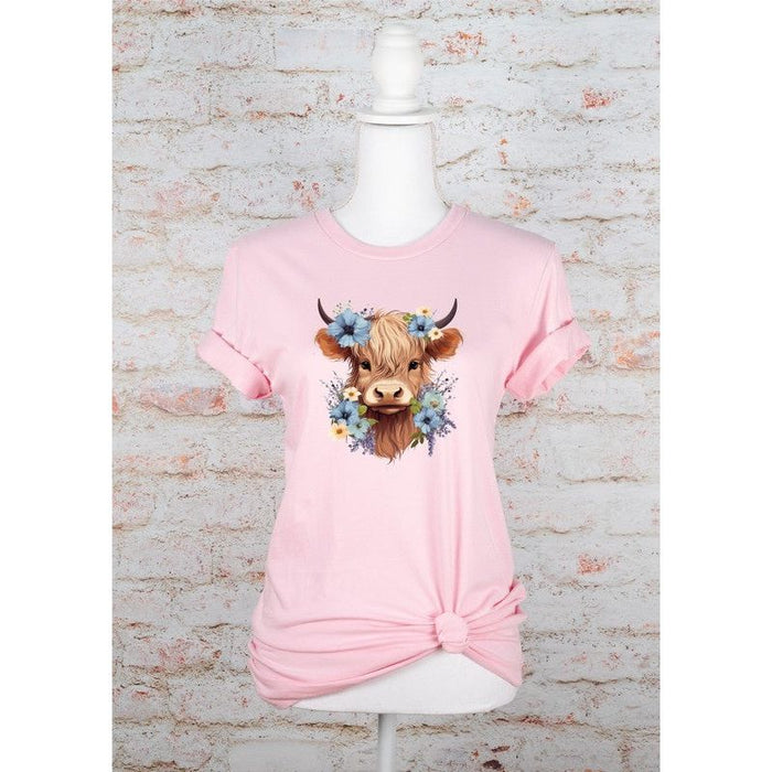 BLUE Baby Highland Cow Graphic Tee