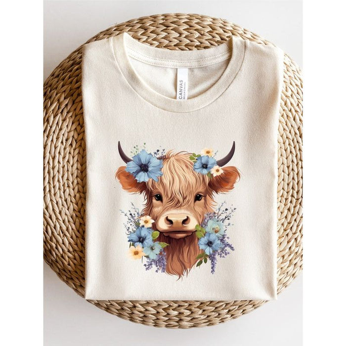 BLUE Baby Highland Cow Graphic Tee