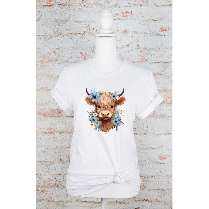 BLUE Baby Highland Cow Graphic Tee