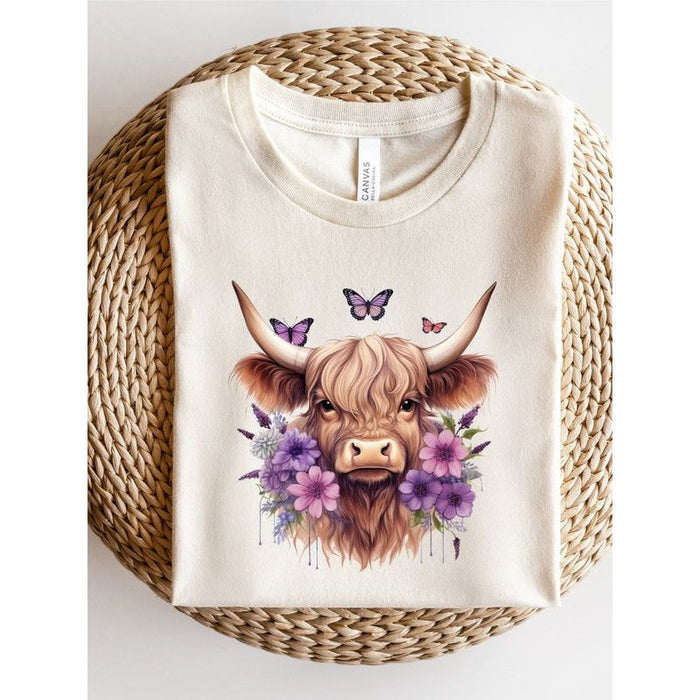 PURPLE Baby Highland Cow Graphic Tee