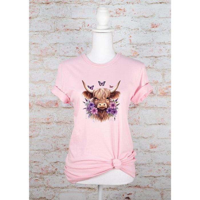 PURPLE Baby Highland Cow Graphic Tee