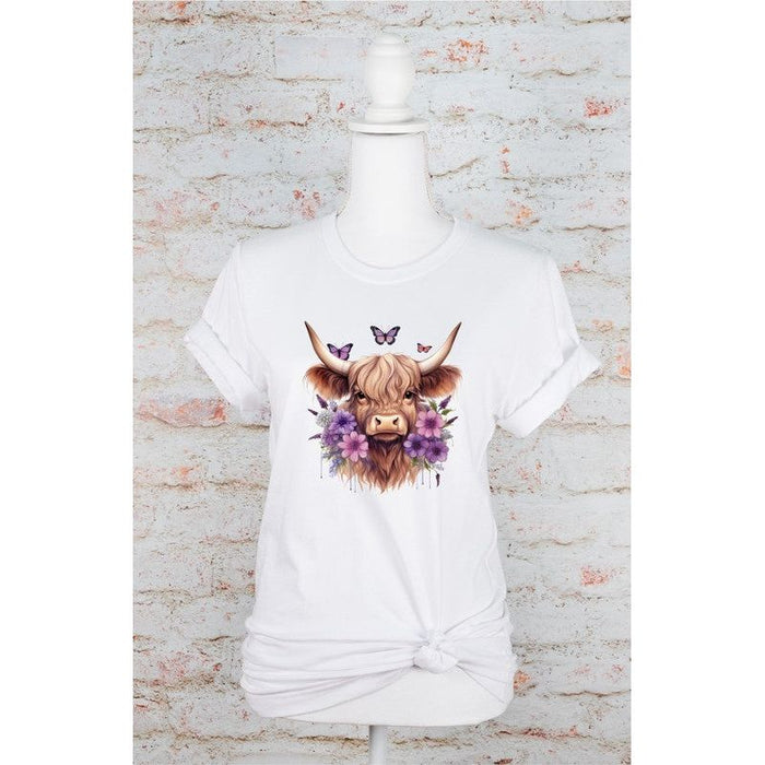 PURPLE Baby Highland Cow Graphic Tee