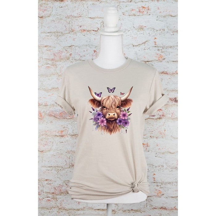 PURPLE Baby Highland Cow Graphic Tee