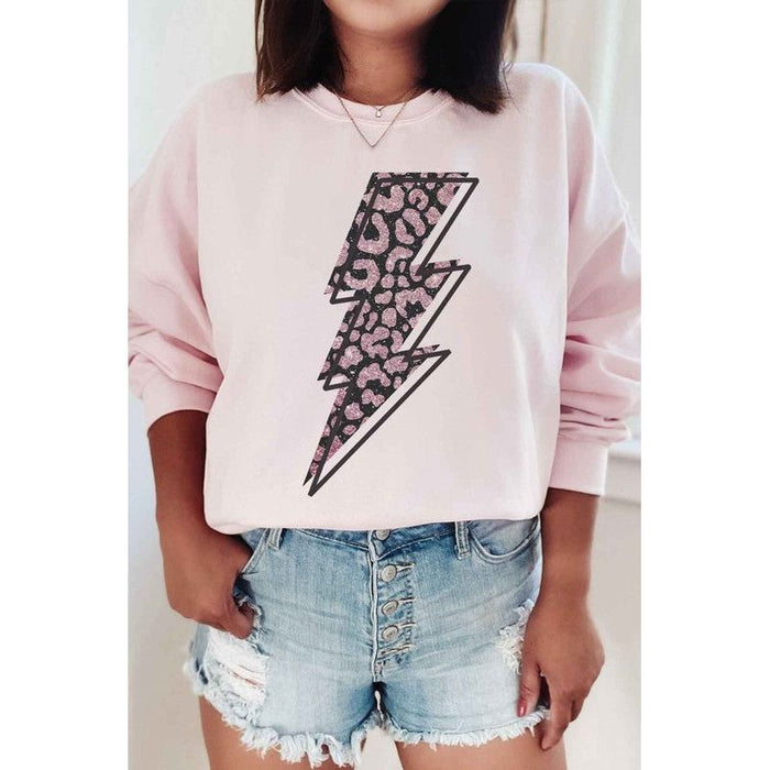 Leopard Lightning Graphic Sweatshirt