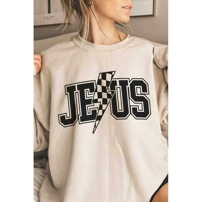 Jesus Lightning Oversized Sweatshirt