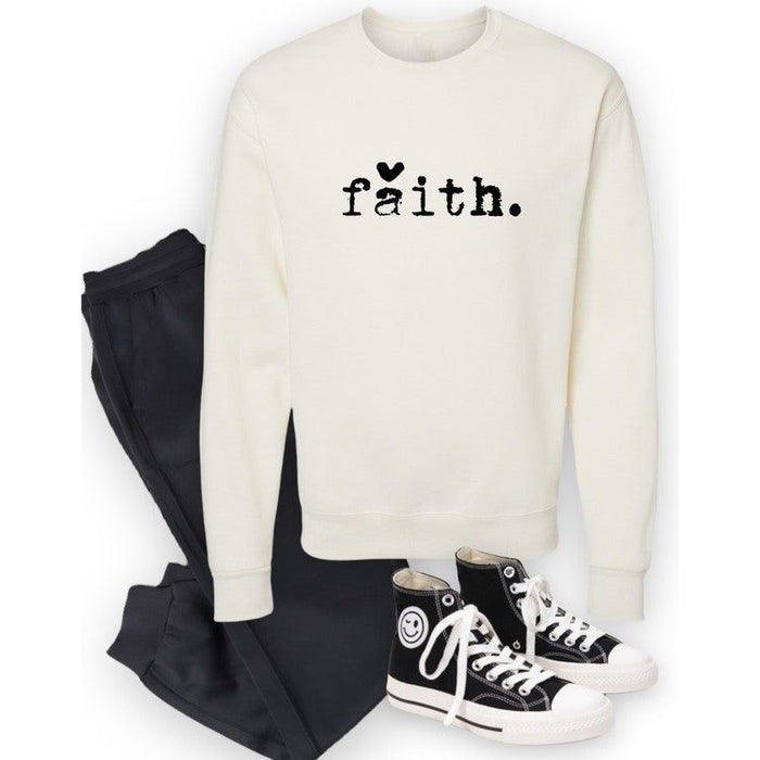 Faith Heart Cozy Crewneck Sweatshirt