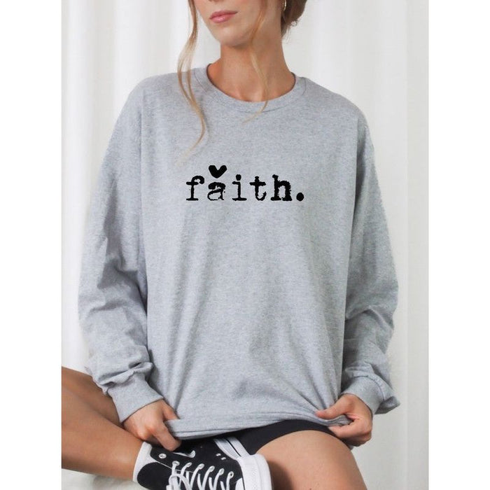 Faith Heart Cozy Crewneck Sweatshirt