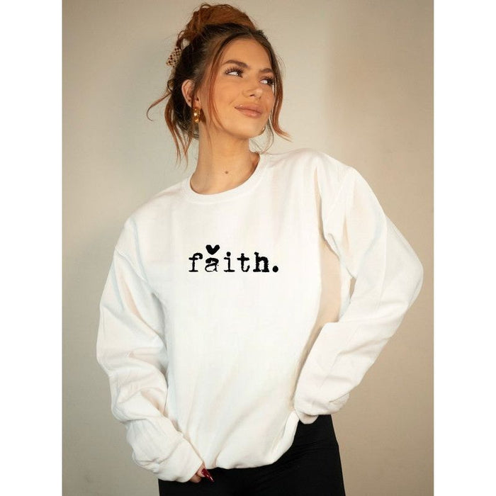 Faith Heart Cozy Crewneck Sweatshirt